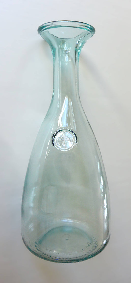 Carafe à vin verre blanc fleur de lys années 50 150cl 30cm
