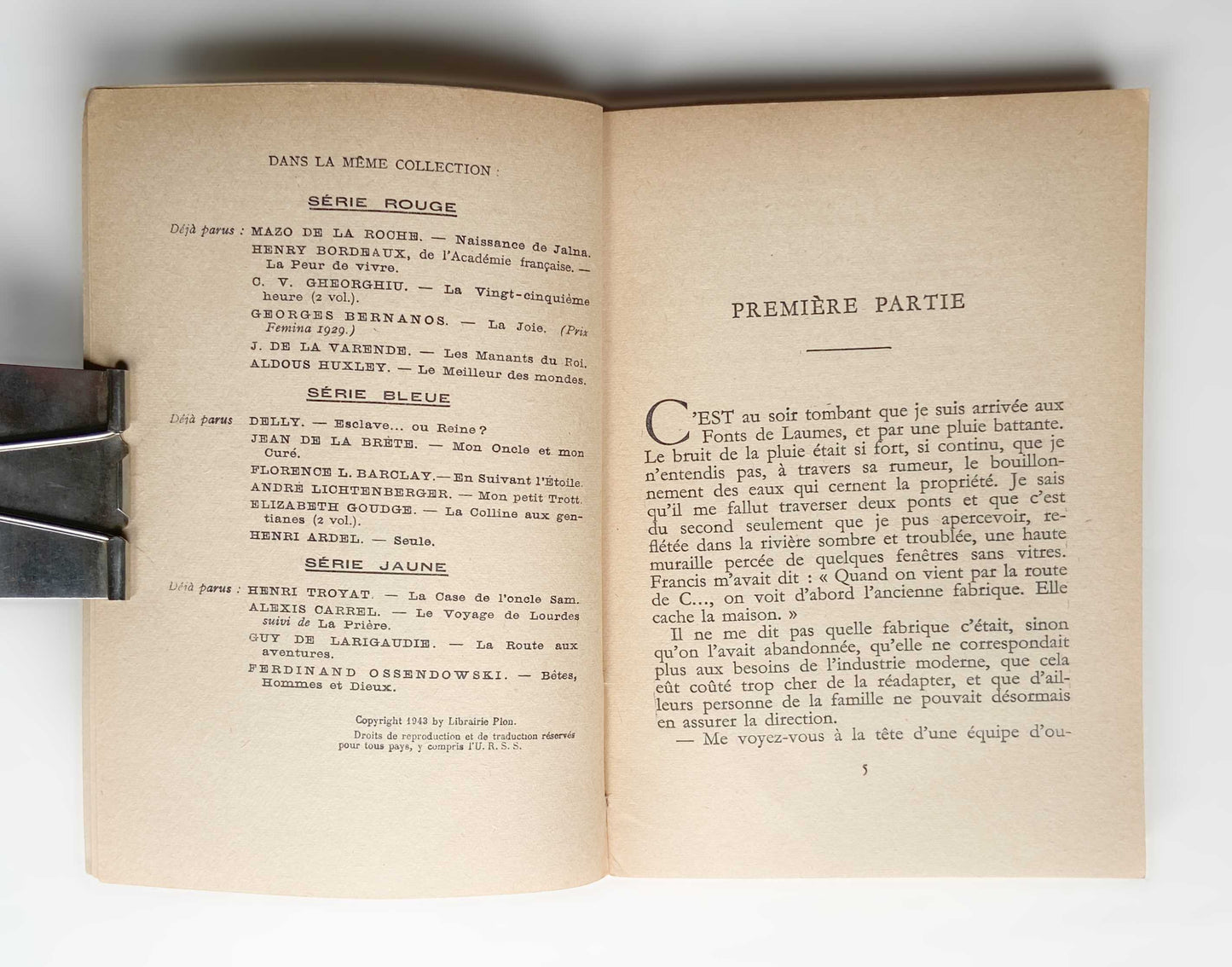 Livre «Agnès de rien» G. Beaumont, ed. Librairie Plon augmentée 1953