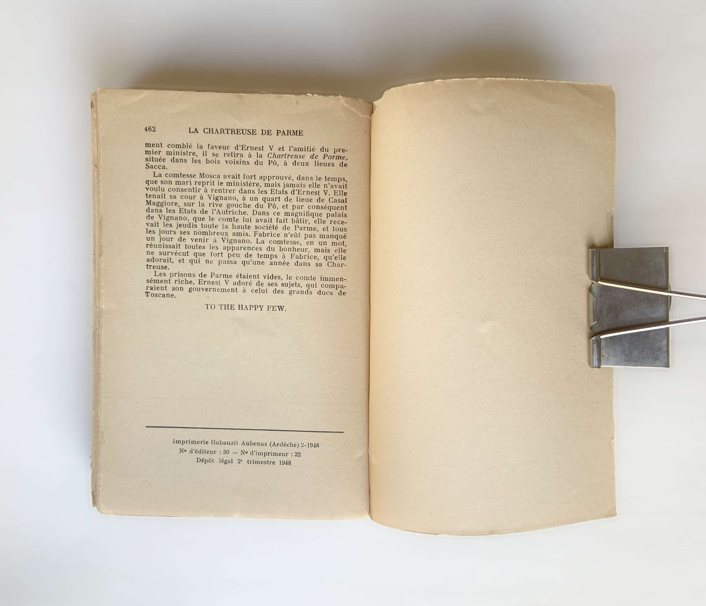 Livre «La Chartreuse de Parme» Stendhal, ed. Du Dauphin 1948