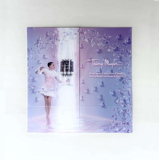 Carte publicitaire origami pop up Thierry Mugler « La source » 2013
