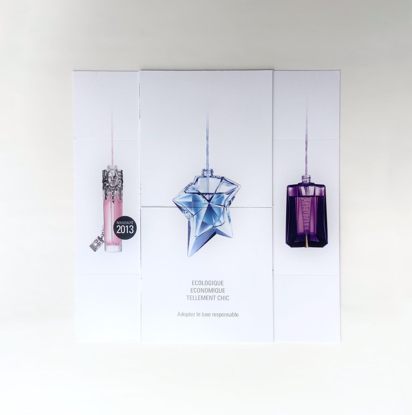 Carte publicitaire origami pop up Thierry Mugler « La source » 2013