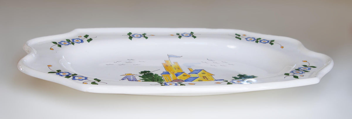 Plat creux Louis XV faïence de Moulins DL 1994