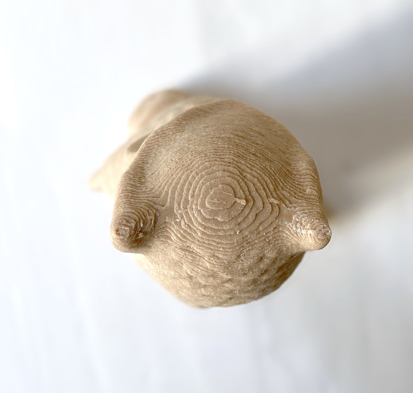 Sculpture hibou impression 3D beige plastique végétal 11cm