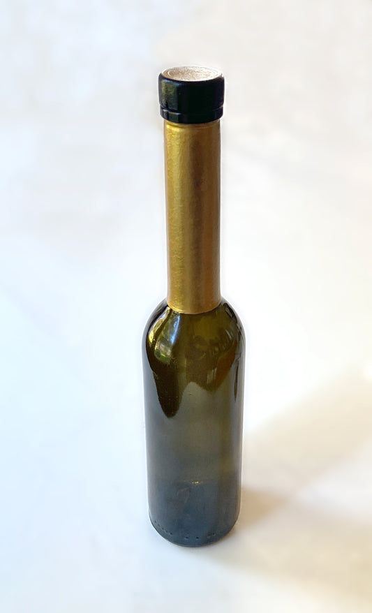 Bouteille flacon fumé à long goulot doré 25cl