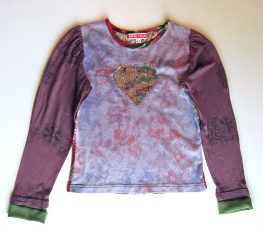 Sweat multicolore cœur sequins Derhy Kids© 8/10ans années 2000