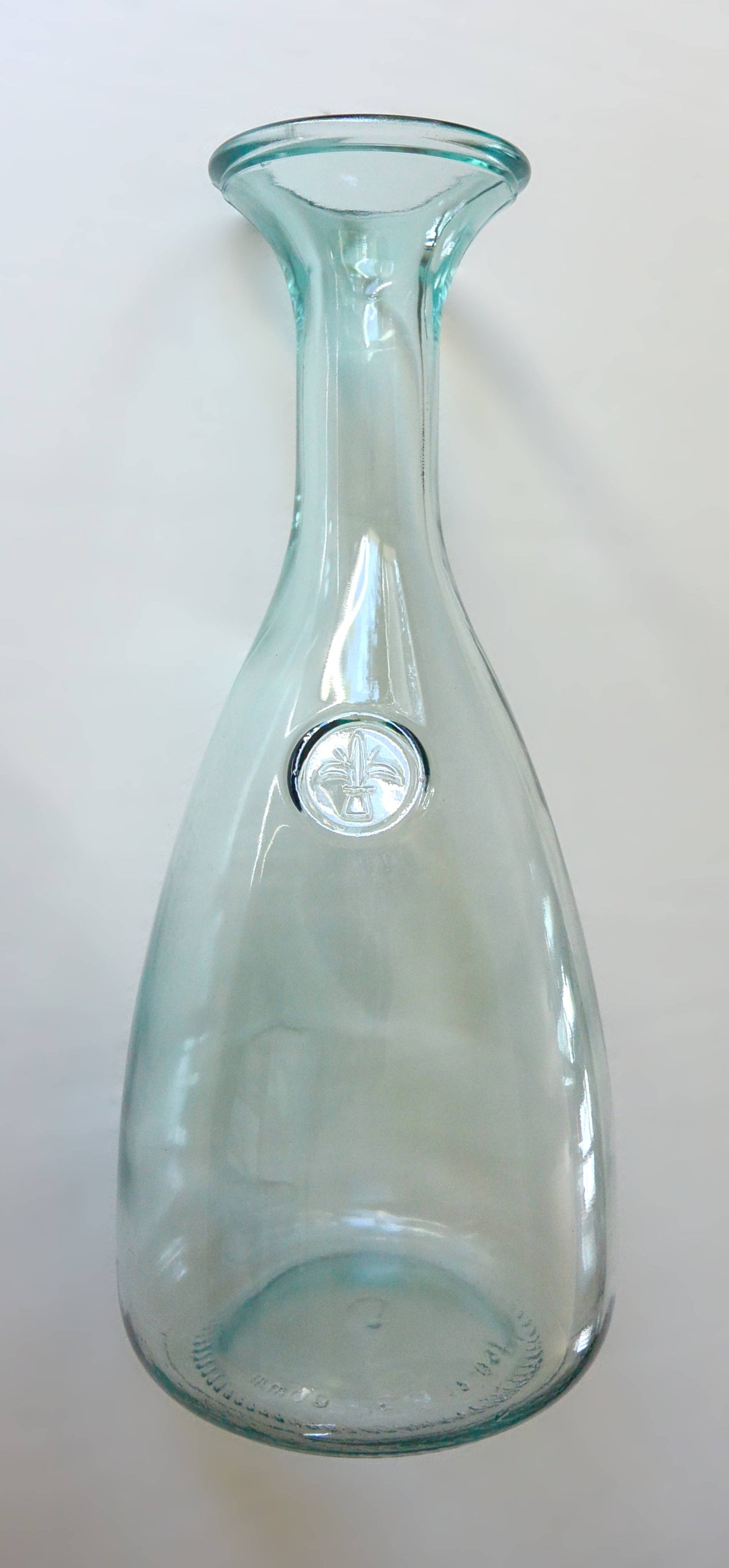 Carafe à vin verre blanc fleur de lys années 50 150cl 30cm