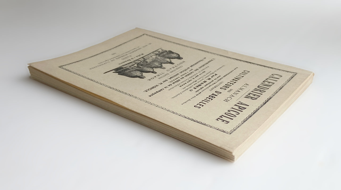 Livre «Calendrier apicole 5eme édition» Collectif, ed. Société Centrale d'Apiculture 1931