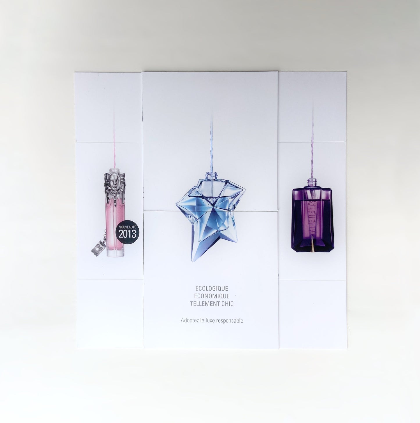 Carte publicitaire origami pop up Thierry Mugler « La source » 2013