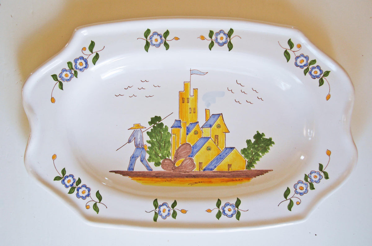Plat creux Louis XV faïence de Moulins DL 1994