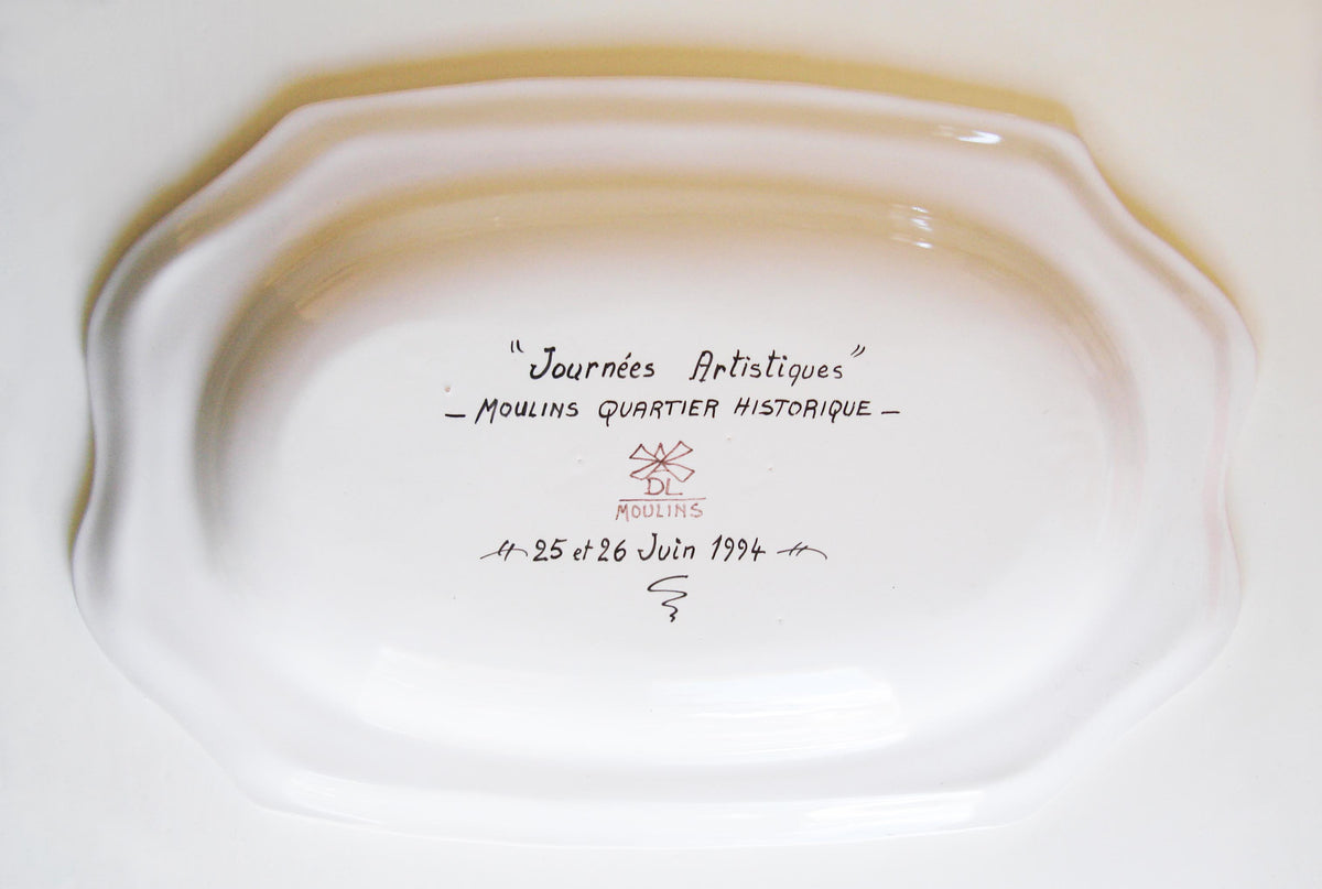 Plat creux Louis XV faïence de Moulins DL 1994
