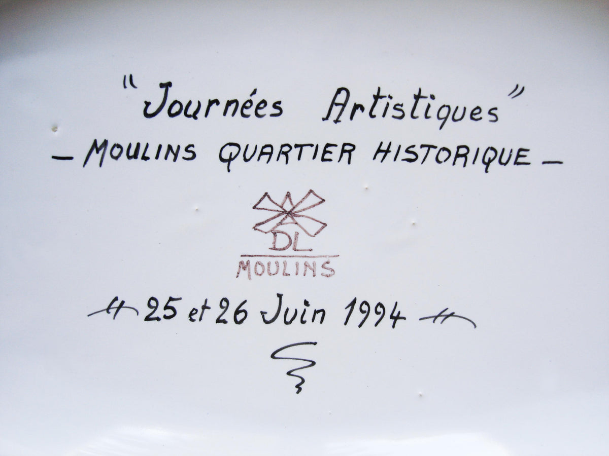 Plat creux Louis XV faïence de Moulins DL 1994