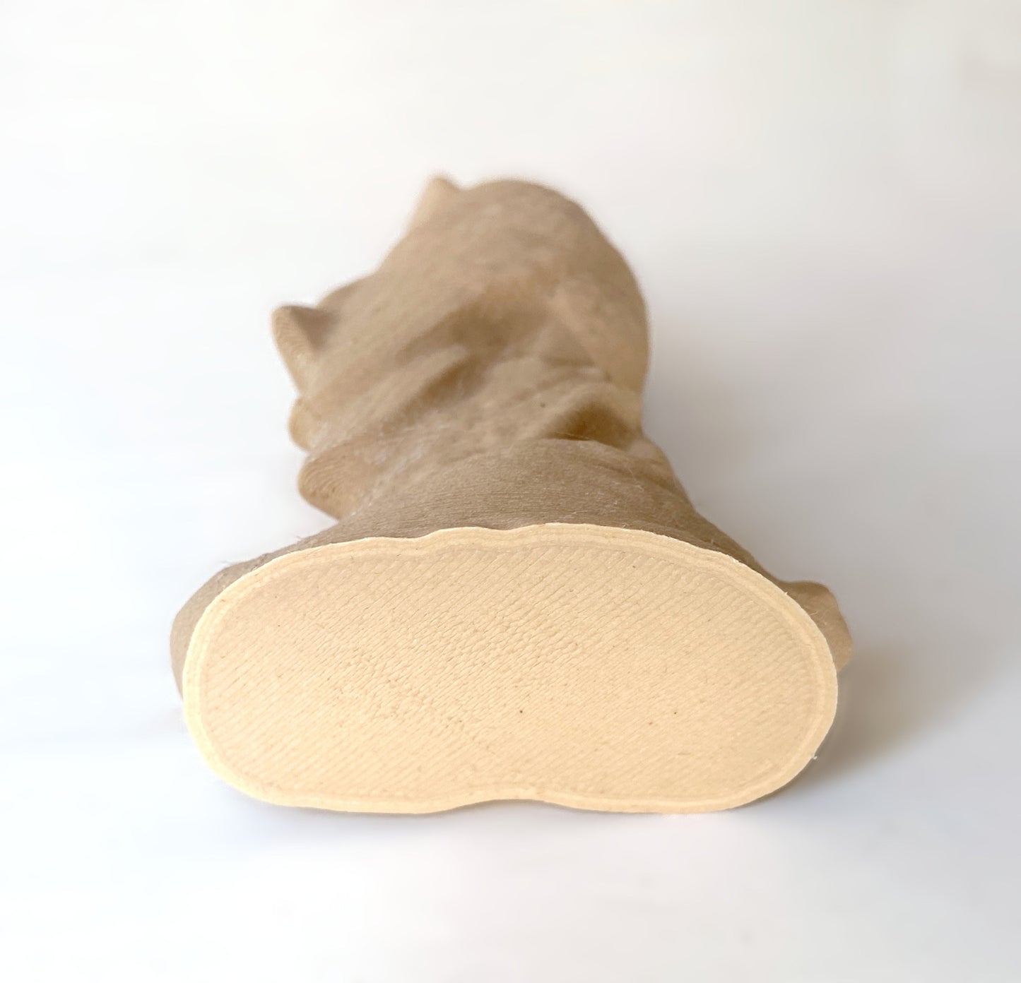 Sculpture hibou impression 3D beige plastique végétal 11cm