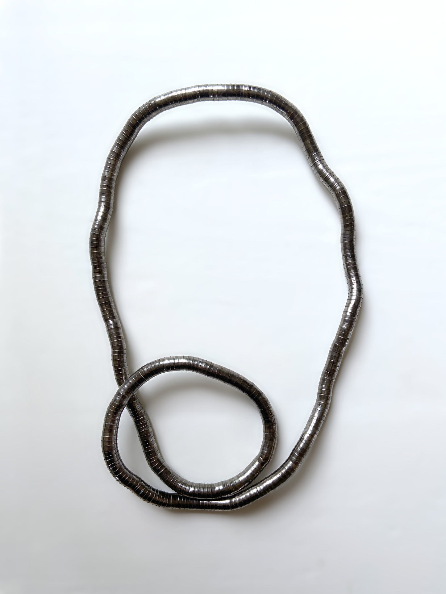 Collier sautoir bracelet « snake » transformable couleur étain