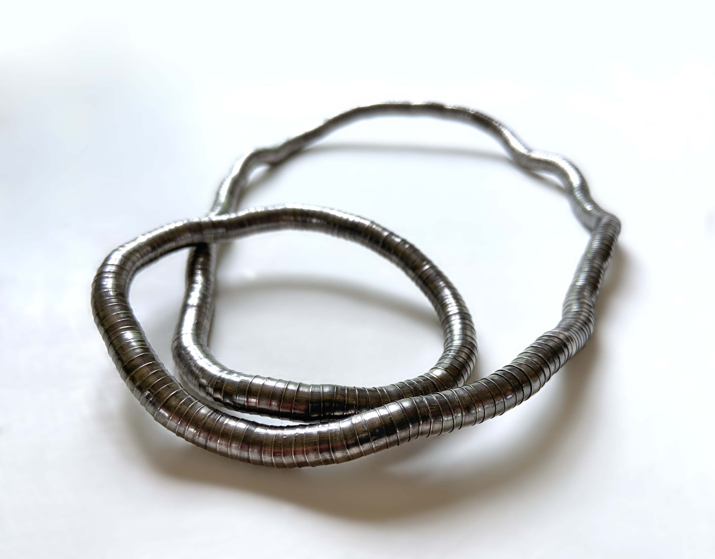 Collier sautoir bracelet « snake » transformable couleur étain