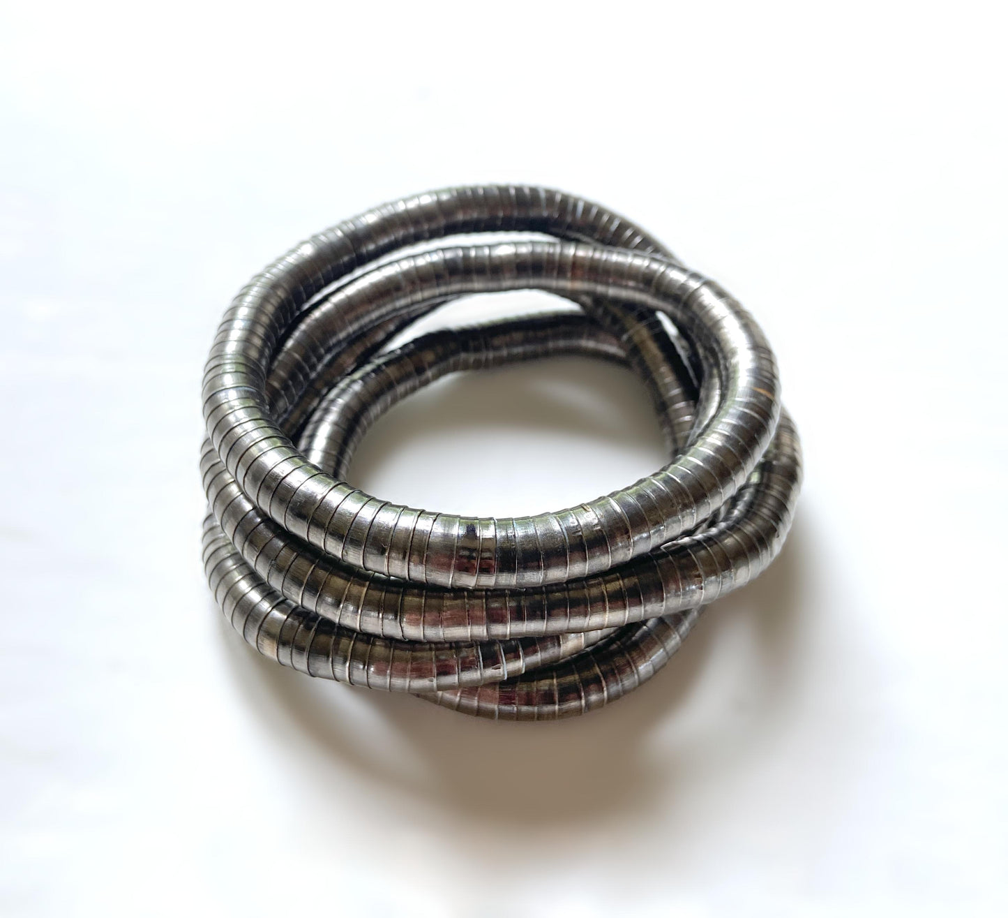 Collier sautoir bracelet « snake » transformable couleur étain