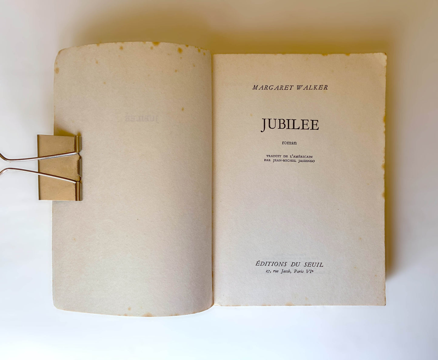 Livre «Jubilee» M. Walker, ed. Du Seuil 1968