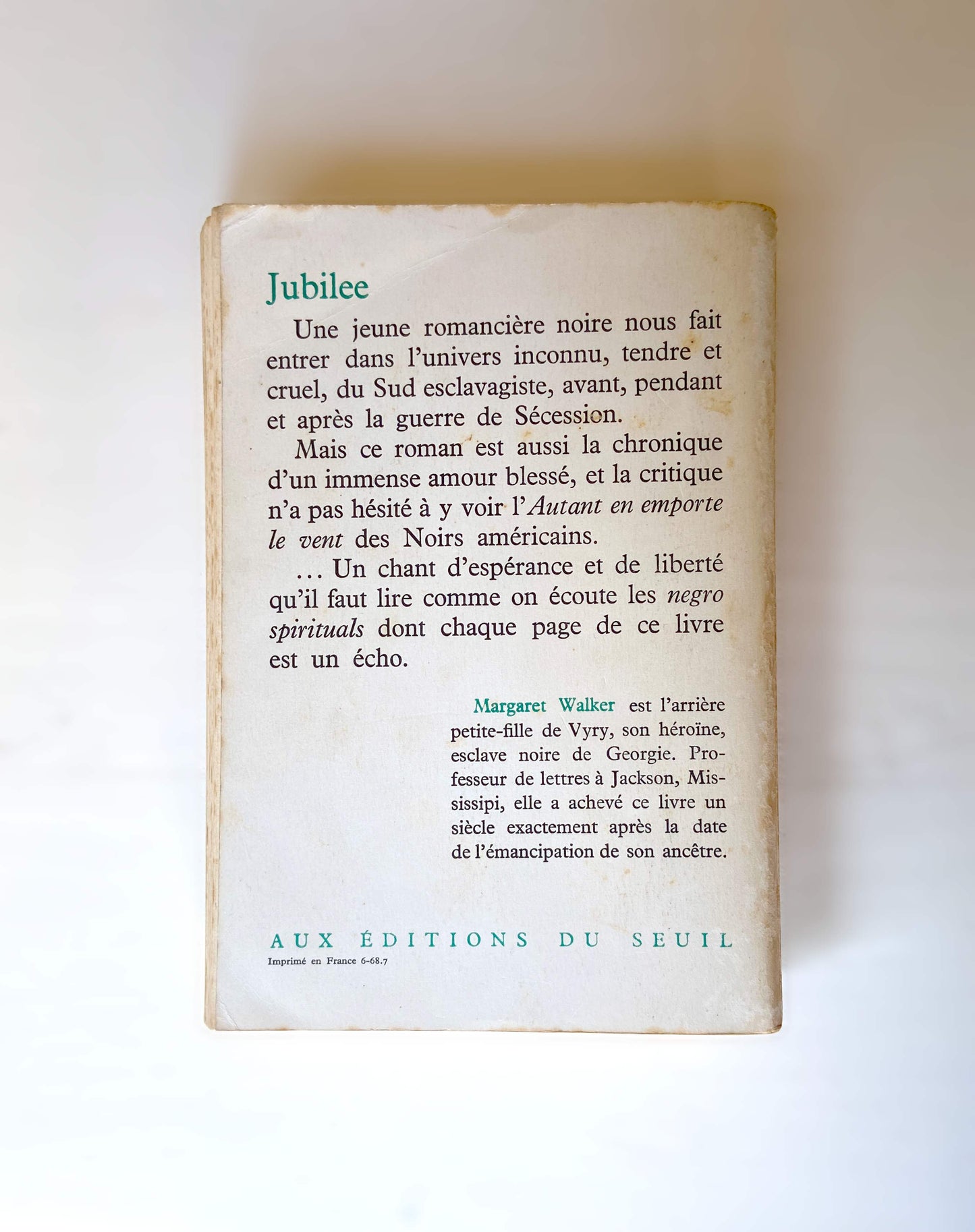 Livre «Jubilee» M. Walker, ed. Du Seuil 1968