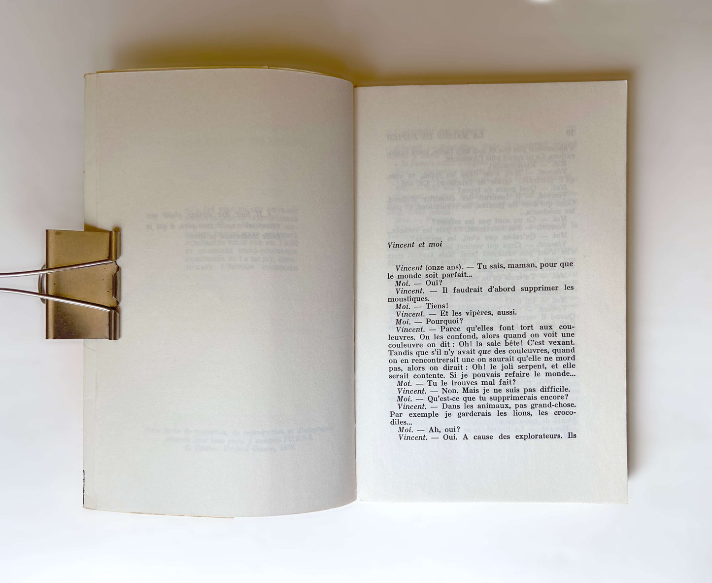 Livre «La maison de papier» F. Mallet-Joris, ed. Grasset 1970